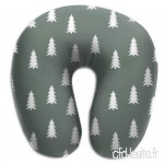 Travel Pillow Trees on Terrain Green Adventure Camp Memory Foam U Neck Pillow for Lightweight Support in Airplane Car Train Bus - B07V8849VY